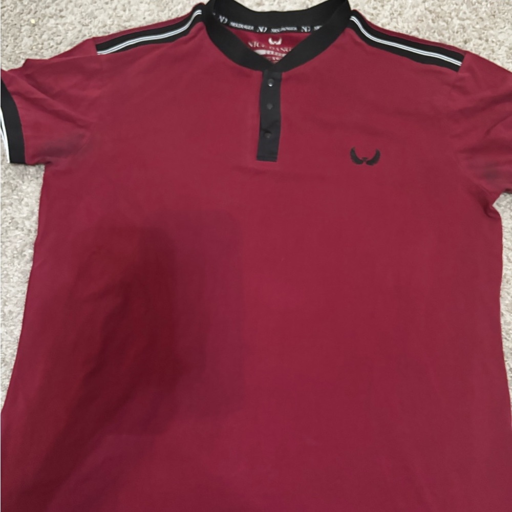 Men's Red Henley Shirt